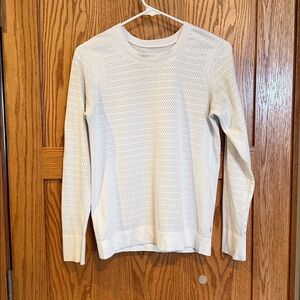 Lululemon White Long Sleeve Mesh Top Size 6 EUC